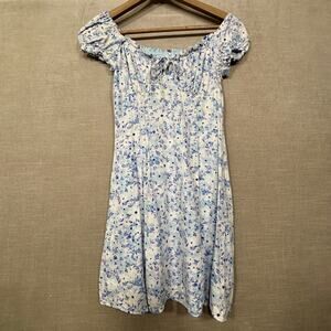 Aeropostale Floral Babydoll Milkmaid Fit & Flare Dress XS Boho Y2K Cottage Girly